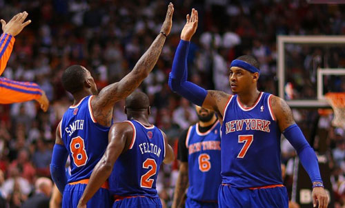 Melo Scores 50 in Knicks' Win Over Heat