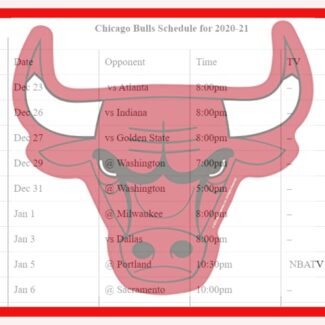 Printable 2020-21 Chicago Bulls team schedule and TV schedule