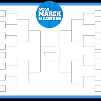 Printable 32-team bracket for the second round of March Madness