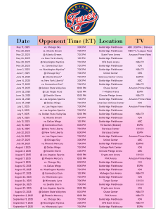 Download Printable Indiana Fever Schedule for 2025 WNBA Season ...