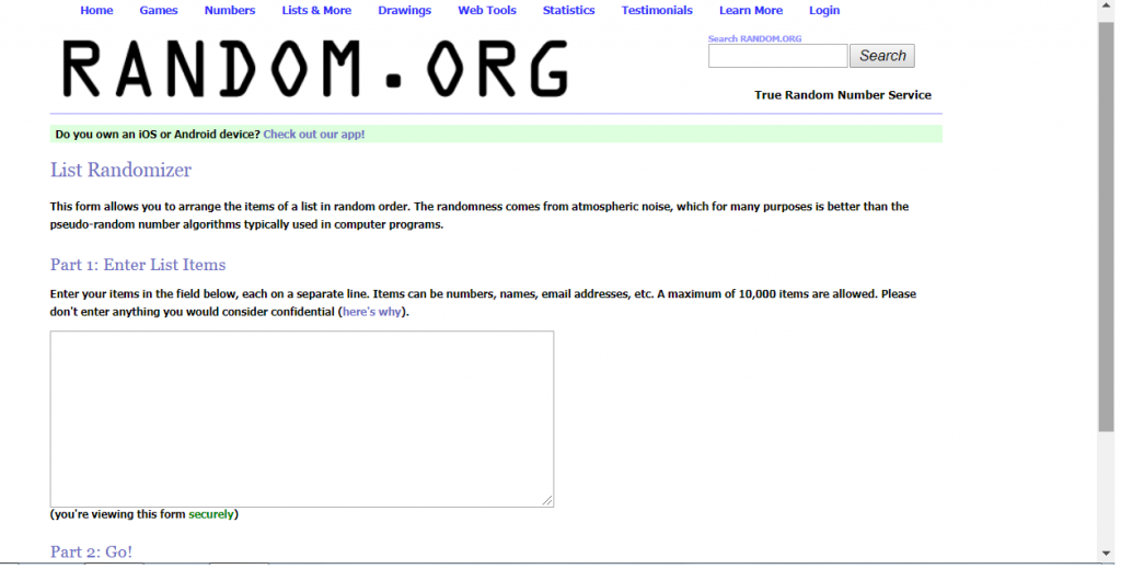 Randomizer tool