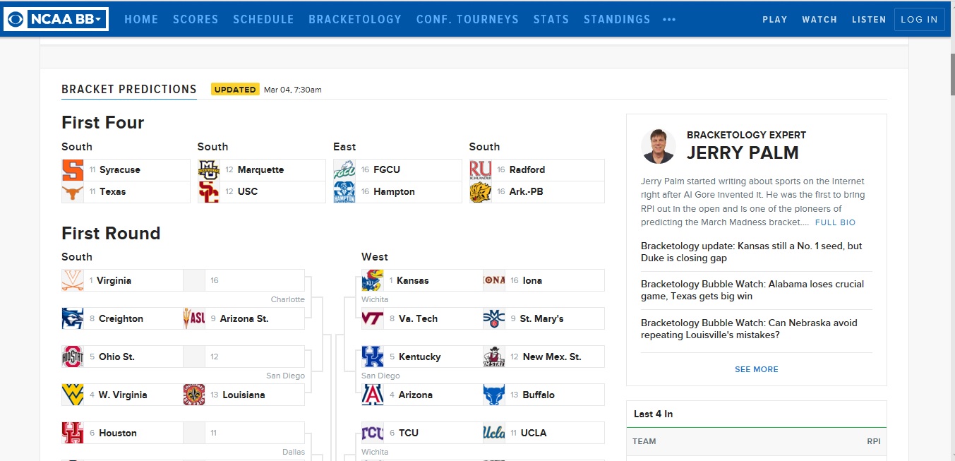 Printable NCAA Tournament Brackets for 2018 in PDF, Excel
